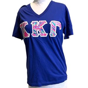 Kappa Kappa Gamma Blue V neck T-shirt